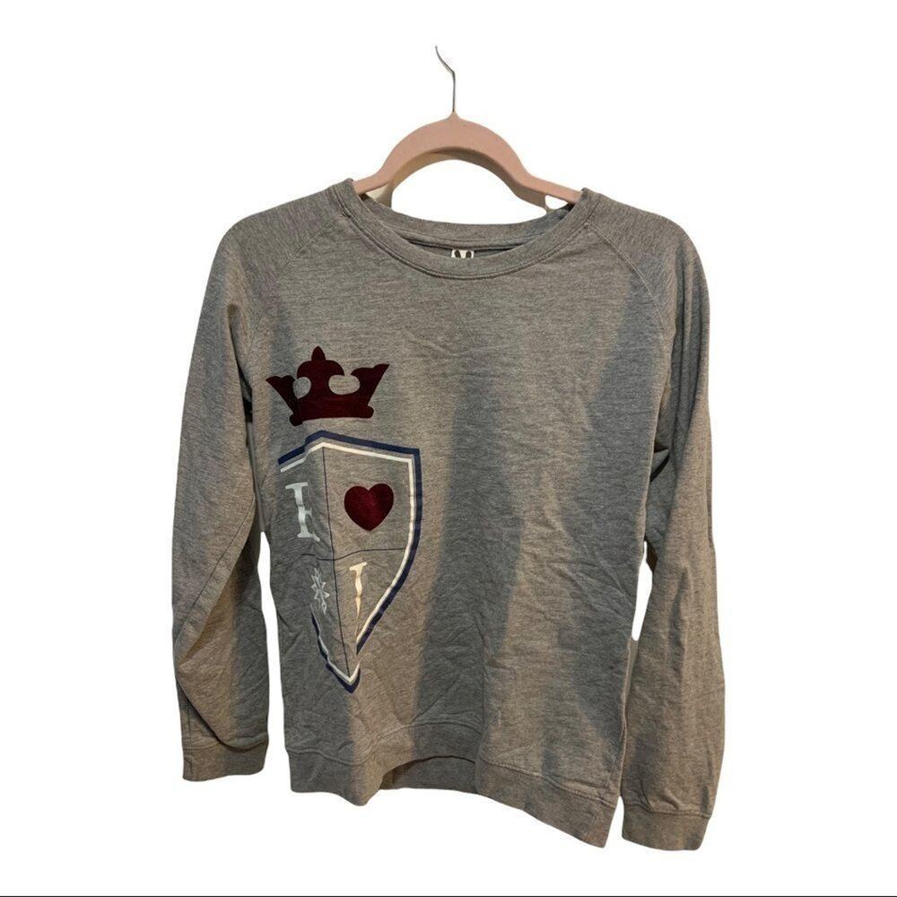Roly European brand long sleeve emblem embroidered mens tee Sz Medium